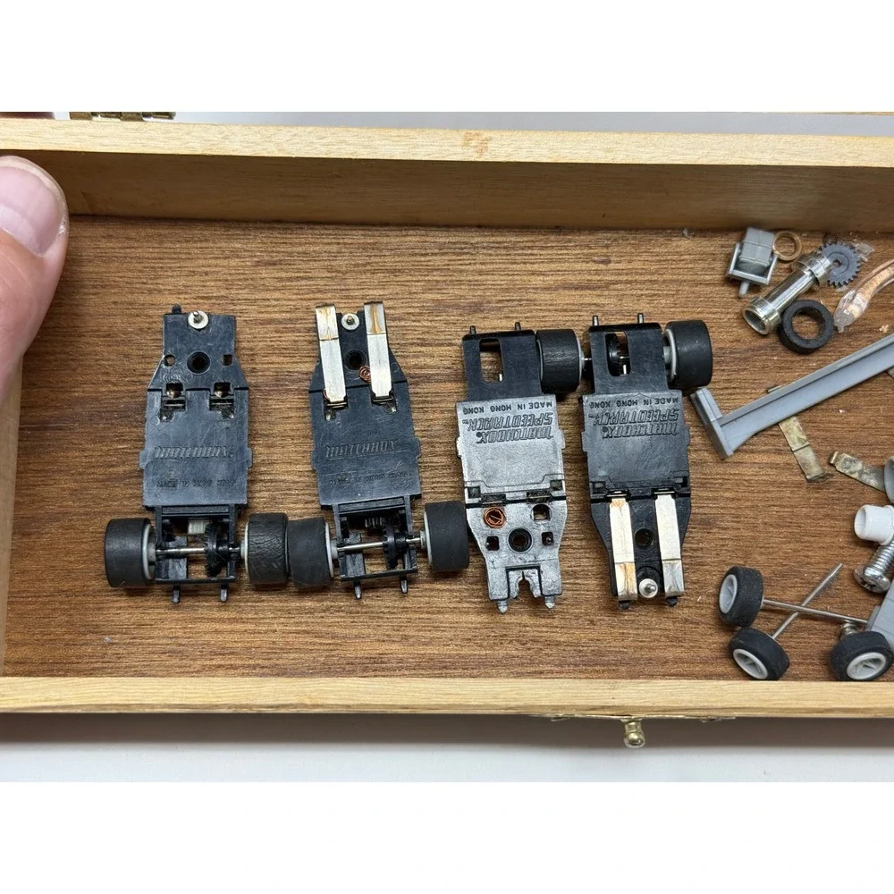 Vintage Matchbox Speed Slot Lot Chassis Bodies Parts Repair aurora ferrari